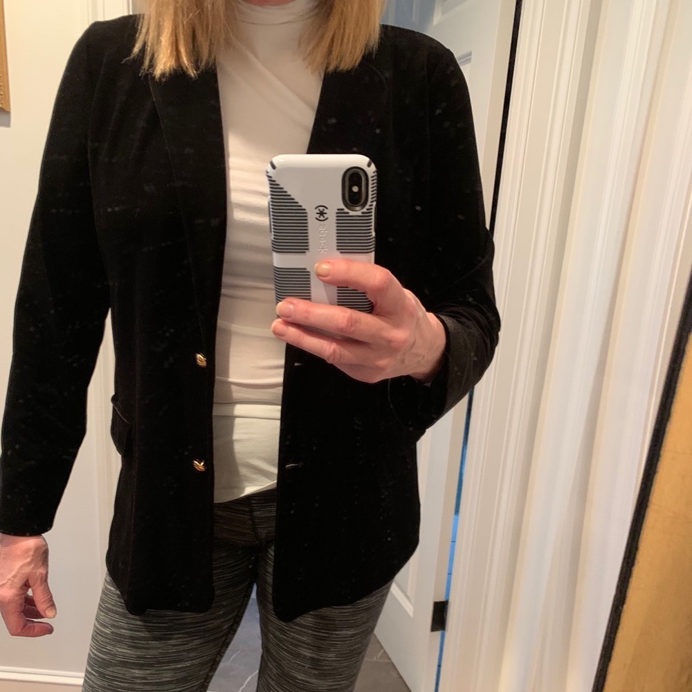 Joan Vass, black velvet jacket, size 3 (XL)